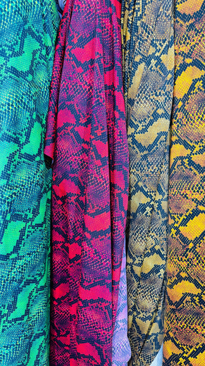 New Python Snake design print on heavy weight nylon spandex 4way stretch 58/60" Sold by the YD. Ships worldwide from Los Angeles California