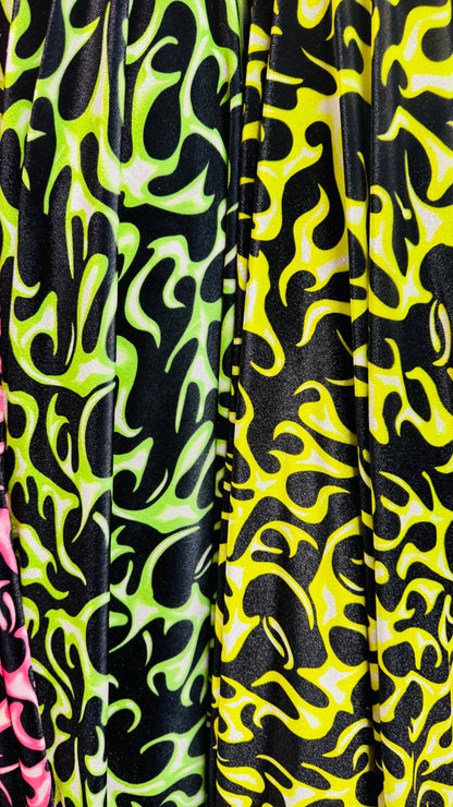 NEW Luxury Flames design print on great quality of stretch velvet 4-way stretch 58/60” Sold by the YD. Ships Worldwide from Los Angeles CA
