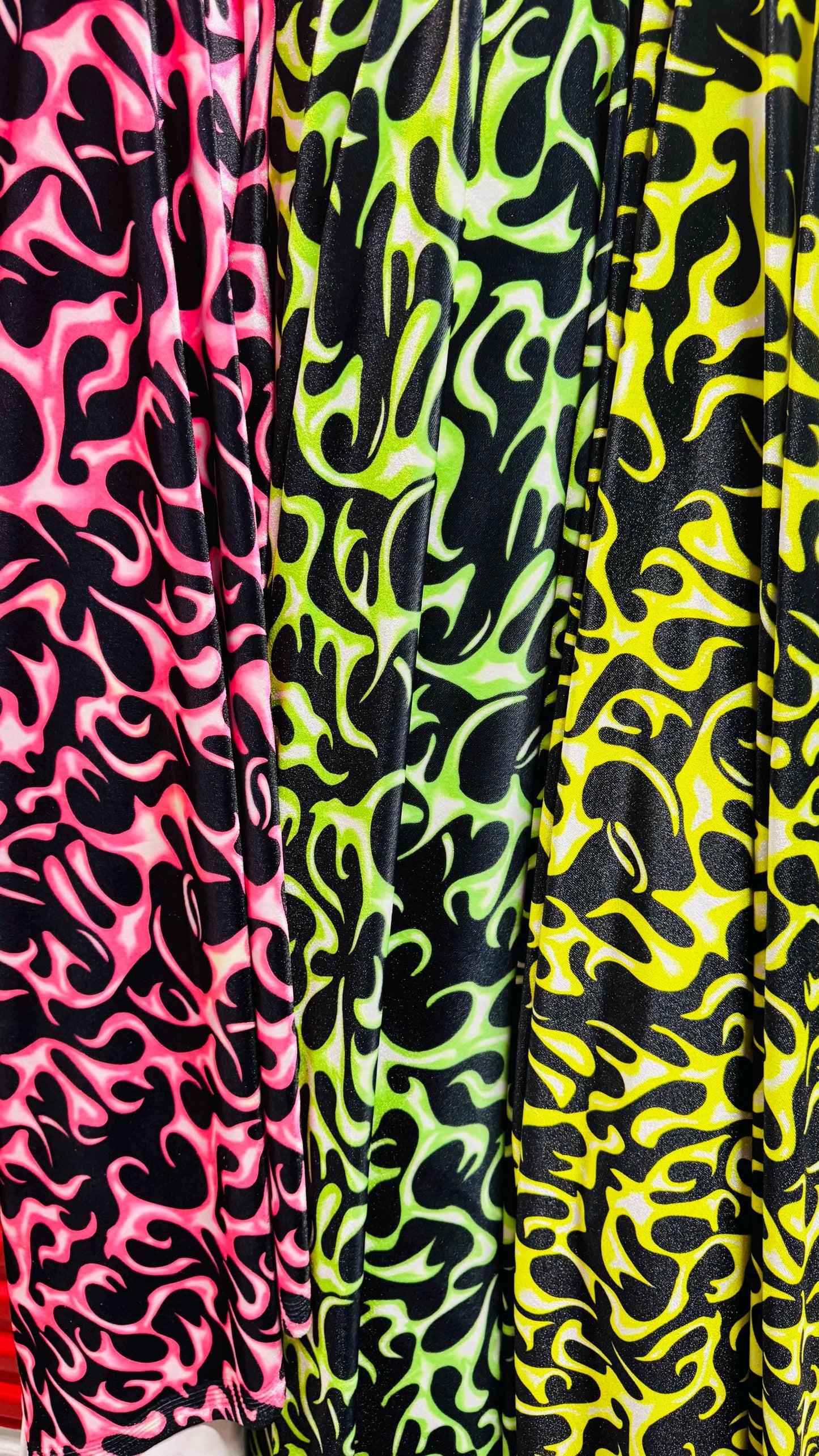 NEW Luxury Flames design print on great quality of stretch velvet 4-way stretch 58/60” Sold by the YD. Ships Worldwide from Los Angeles CA