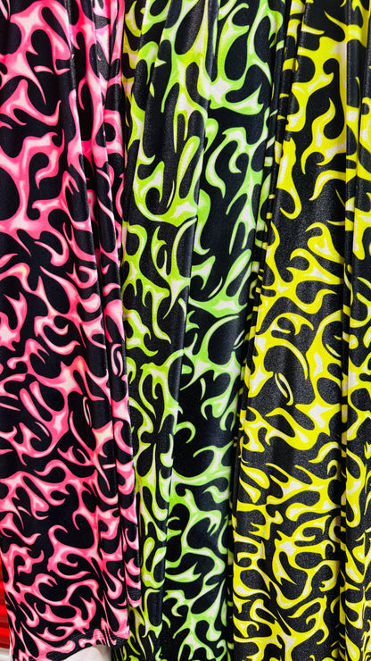 NEW Luxury Flames design print on great quality of stretch velvet 4-way stretch 58/60” Sold by the YD. Ships Worldwide from Los Angeles CA