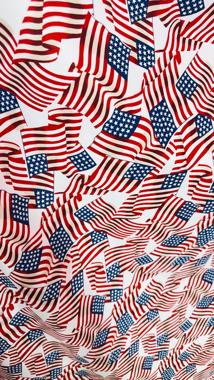 American flag Freedom design print on heavy nylon spandex 4way stretch 58/60" Sold by the YD. Ships worldwide from Los Angeles California US