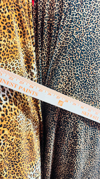 Wild Leopard and Cheetah design small size print on great quality of stretch velvet 4-way stretch 58/60” Sold by the YD. High quality fabric