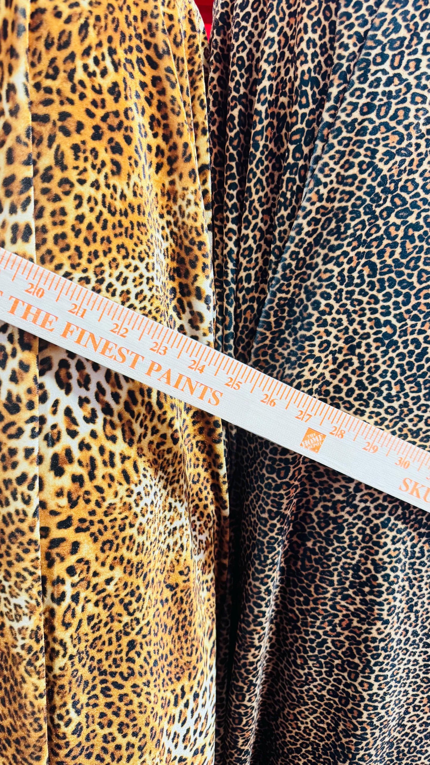 Wild Leopard and Cheetah design small size print on great quality of stretch velvet 4-way stretch 58/60” Sold by the YD. High quality fabric