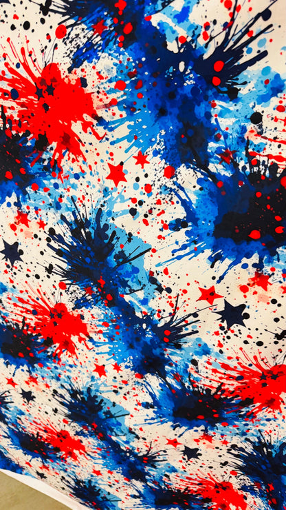 Graffiti Paint Abstract design nylon spandex 4-way stretch 58/60" sold by the YD. Ships worldwide from Los Angeles California USA. High qual