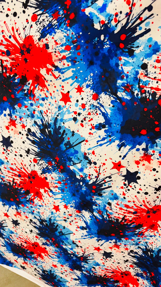 Graffiti Paint Abstract design nylon spandex 4-way stretch 58/60" sold by the YD. Ships worldwide from Los Angeles California USA. High qual