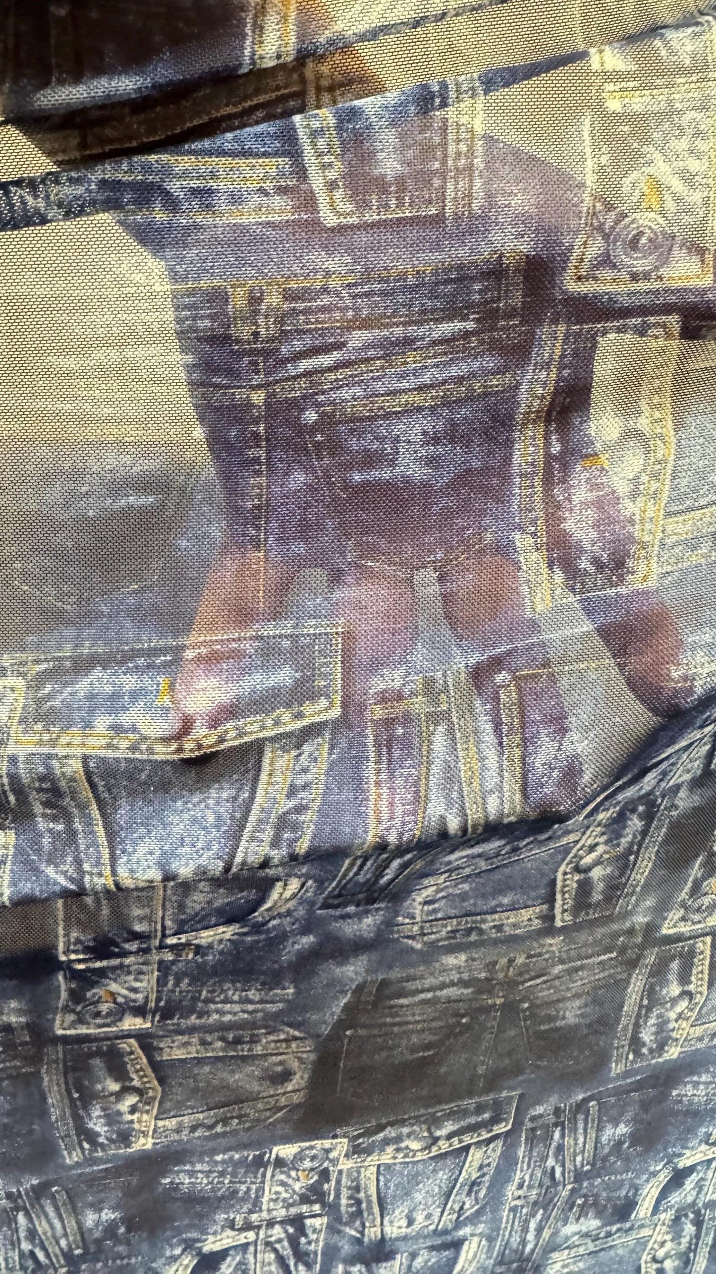 NEW Denim Jeans design Indigo Color print on great quality of power mesh 4-way stretch 58/60” High Quality fabrics by AlexLAFabrics