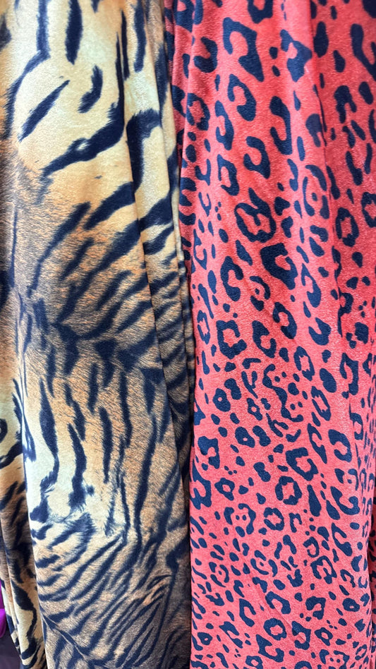 New Exotic Tiger and Leopard design print on stretch velvet best quality 58/60” Sold by the YD. Ships worldwide from Los Angeles California