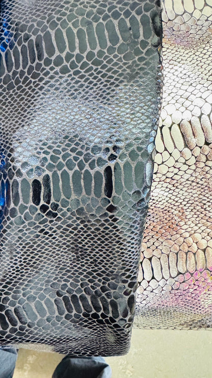Exotic Snake velvet 4-way stretch velvet with shiny foil 58/60” Sold by the YD. Ships Worldwide from Los Angeles California USA. High qualit