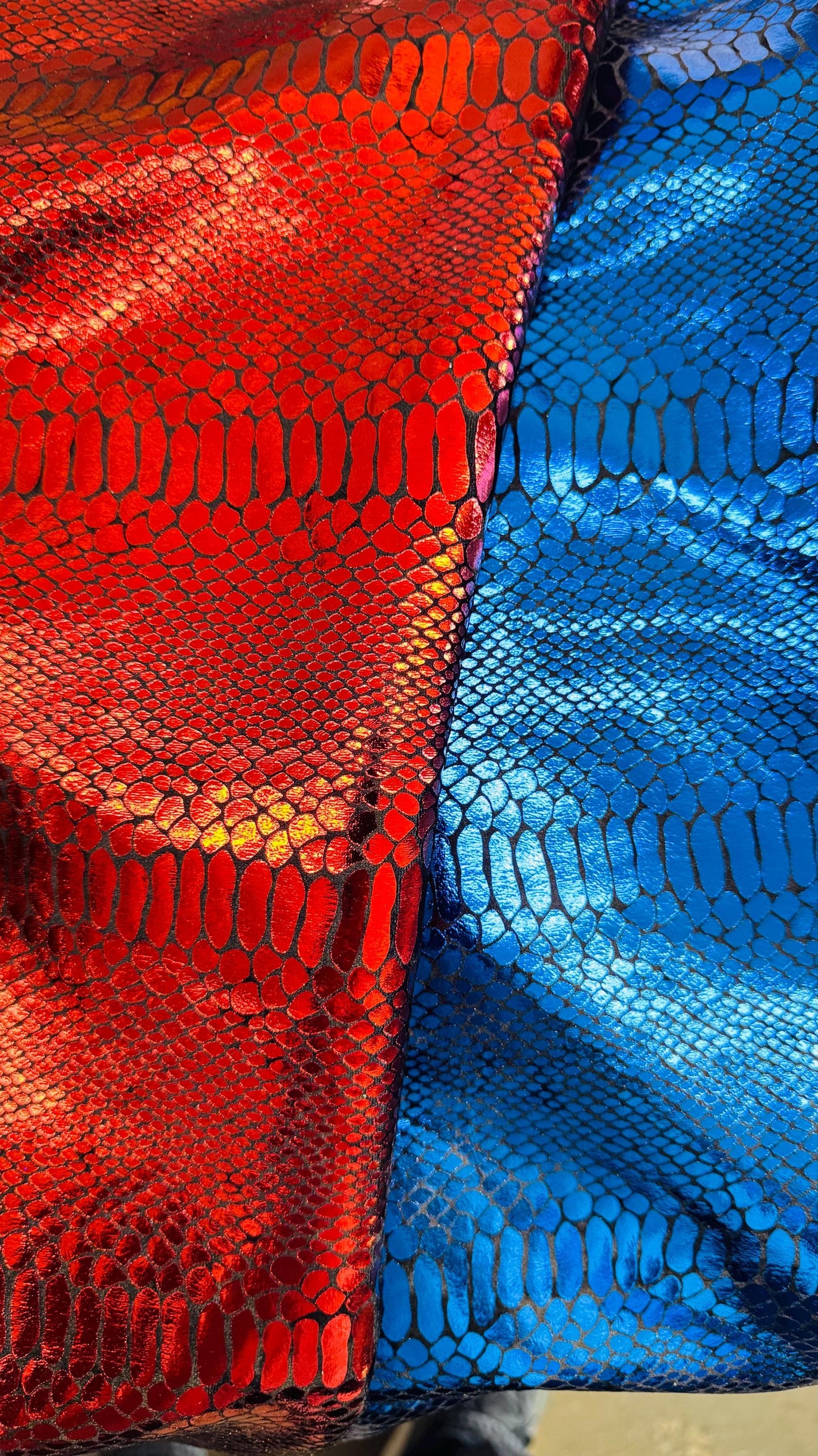 Exotic Snake velvet 4-way stretch velvet with shiny foil 58/60” Sold by the YD. Ships Worldwide from Los Angeles California USA. High qualit