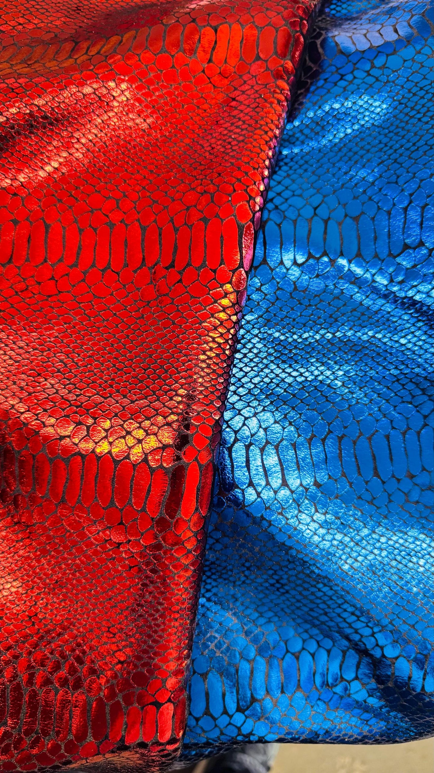 Exotic Snake velvet 4-way stretch velvet with shiny foil 58/60” Sold by the YD. Ships Worldwide from Los Angeles California USA. High qualit