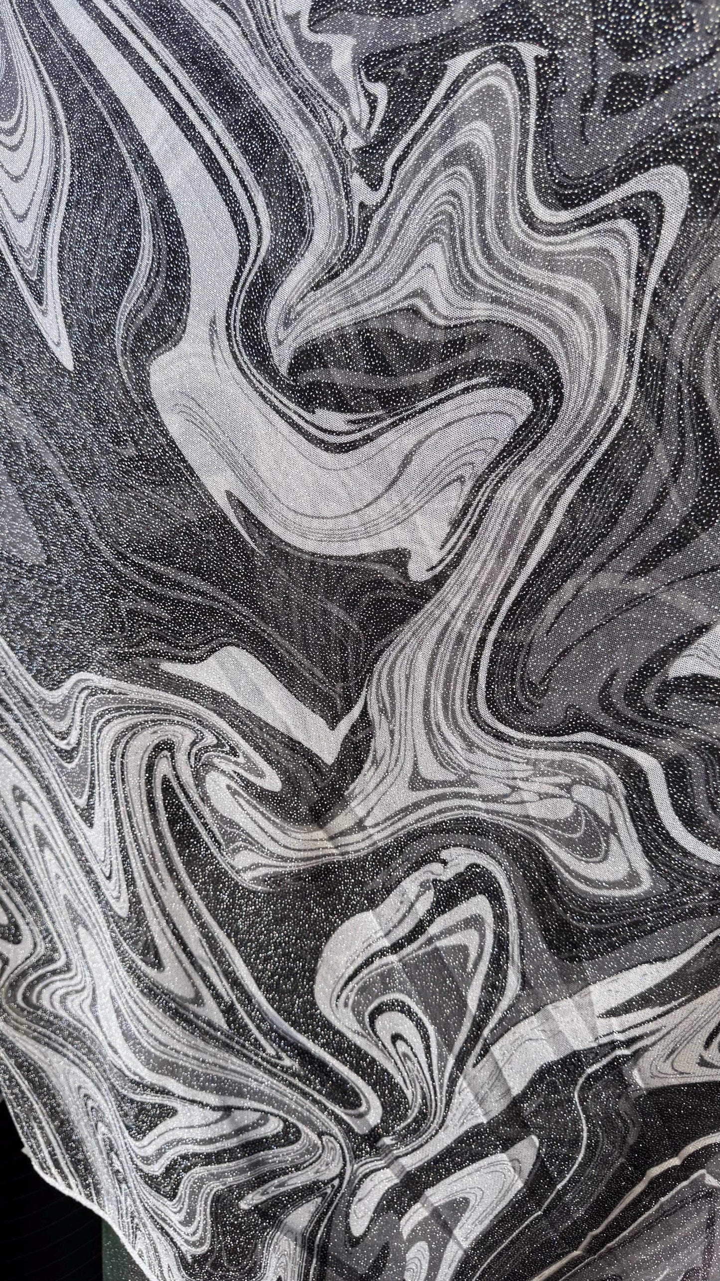 New Lava abstract design print on power mesh 4-way stretch see though fabric 58/60” Sold by the YD. Ships Worldwide from Los Ángeles CA.