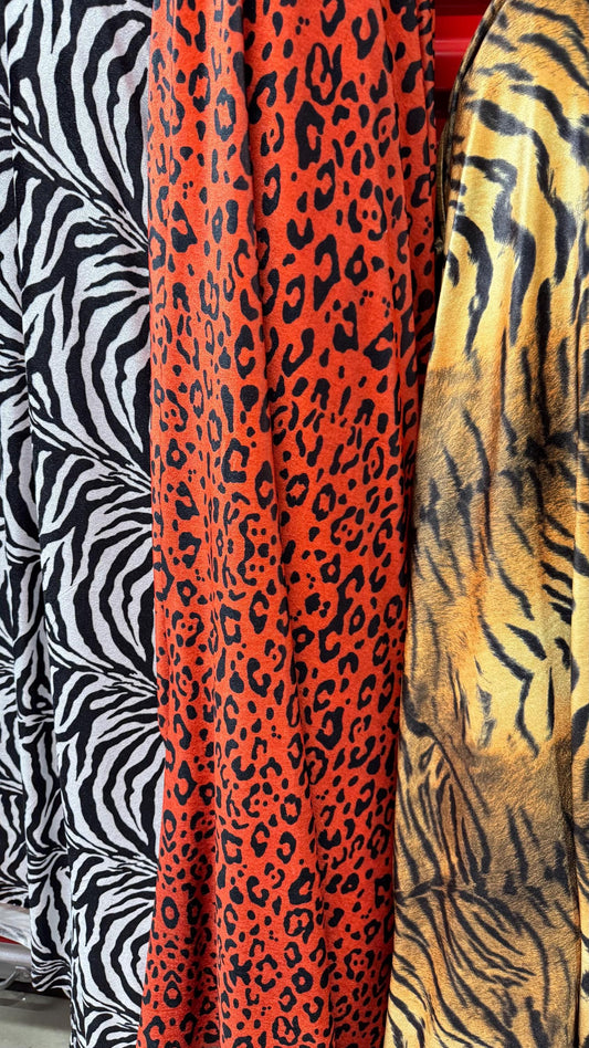 NEW Exotic Animal designs print on great quality of stretch velvet 4-way stretch 58/60” Sold by the YD. Ships Worldwide from Los Angeles CA