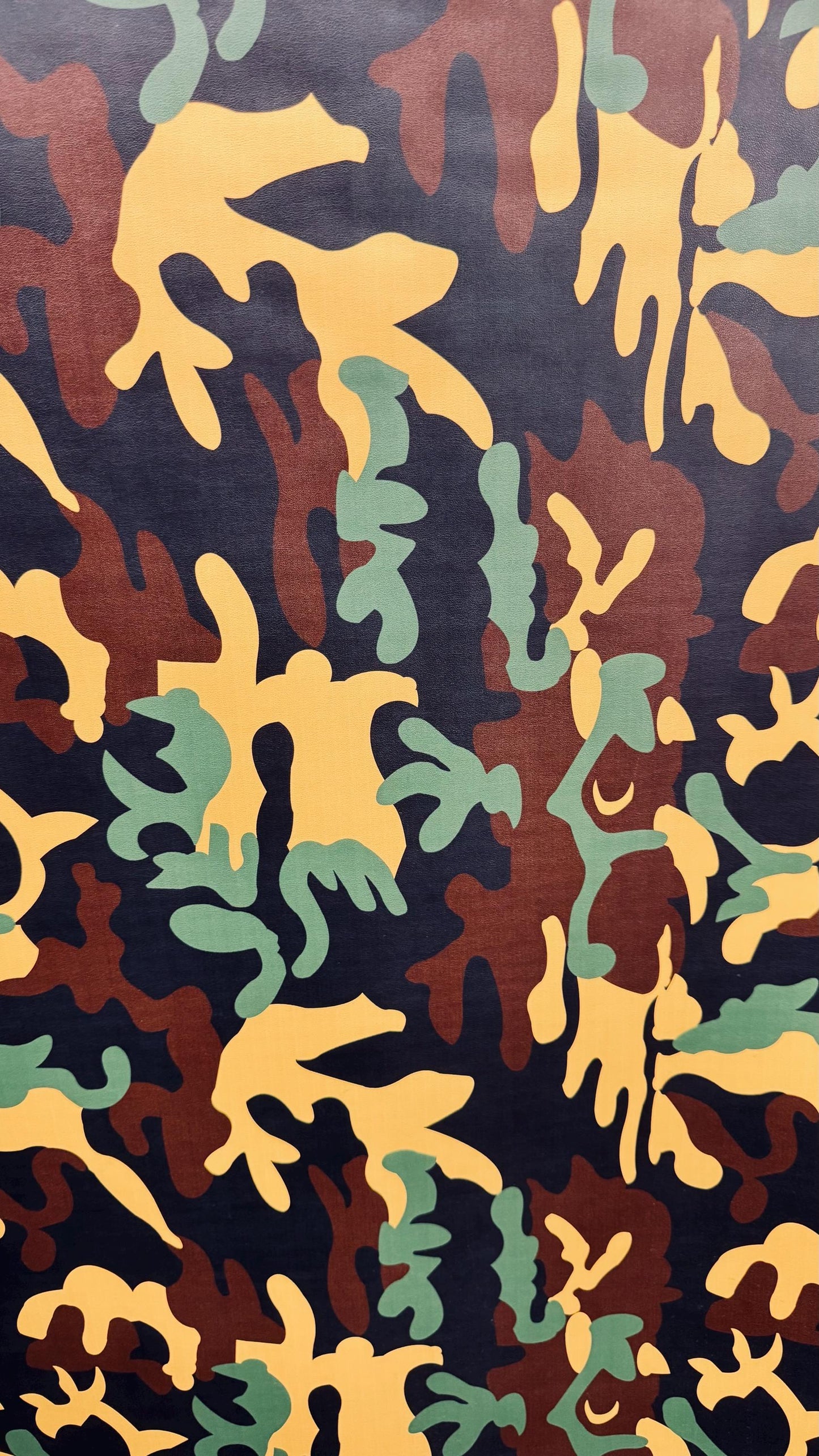 New Camouflage design on  heavy vinyl non stretch 58/60" Sold by the YD. Ships worldwide from Los Angeles California USA.