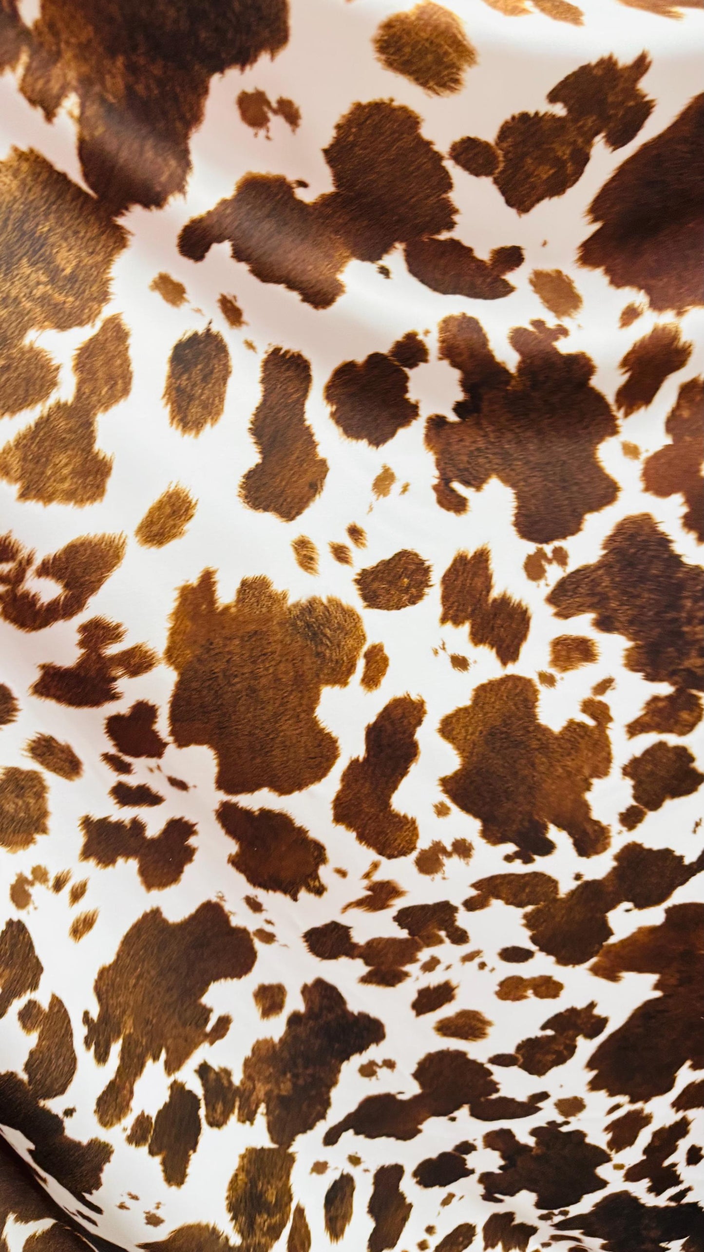 Cow Exotic design white/brown print on great quality of nylon spandex 4-way stretch 58/60” Sold by the YD. Ships Worldwide from Los Angeles