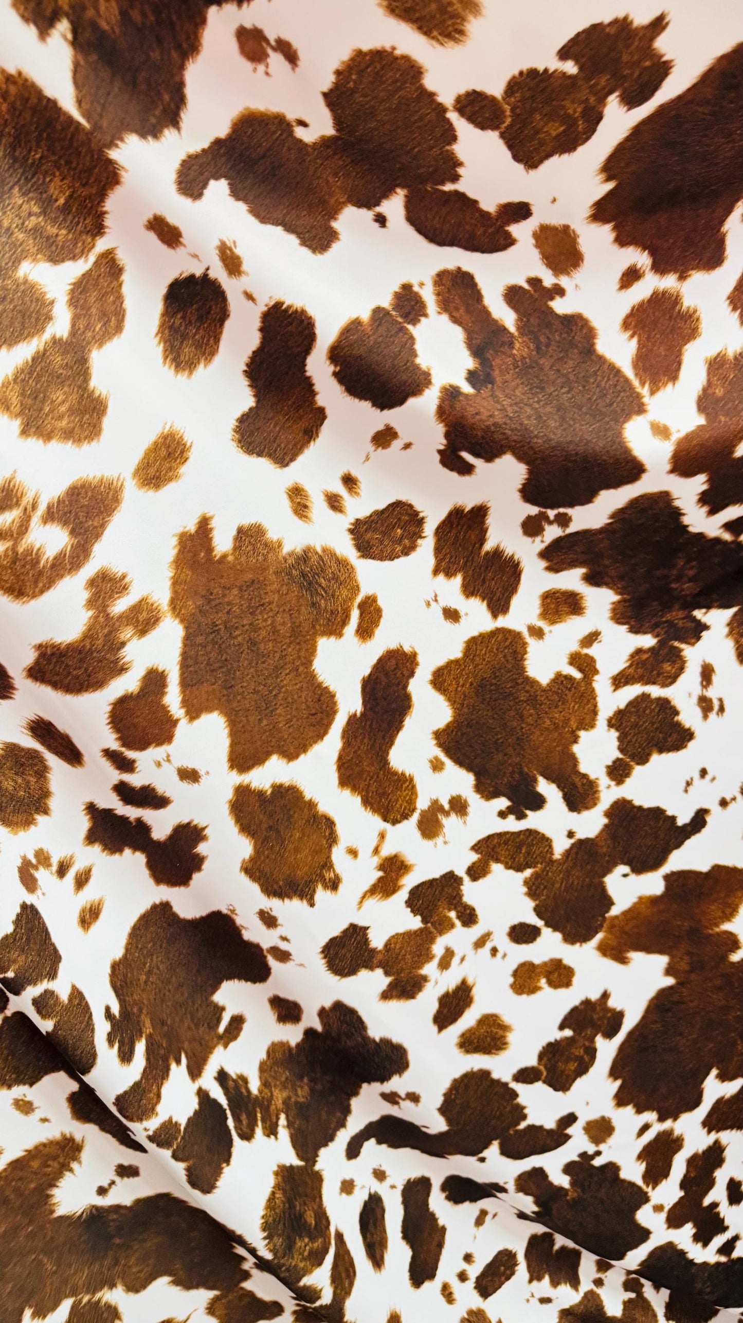 Cow Exotic design white/brown print on great quality of nylon spandex 4-way stretch 58/60” Sold by the YD. Ships Worldwide from Los Angeles