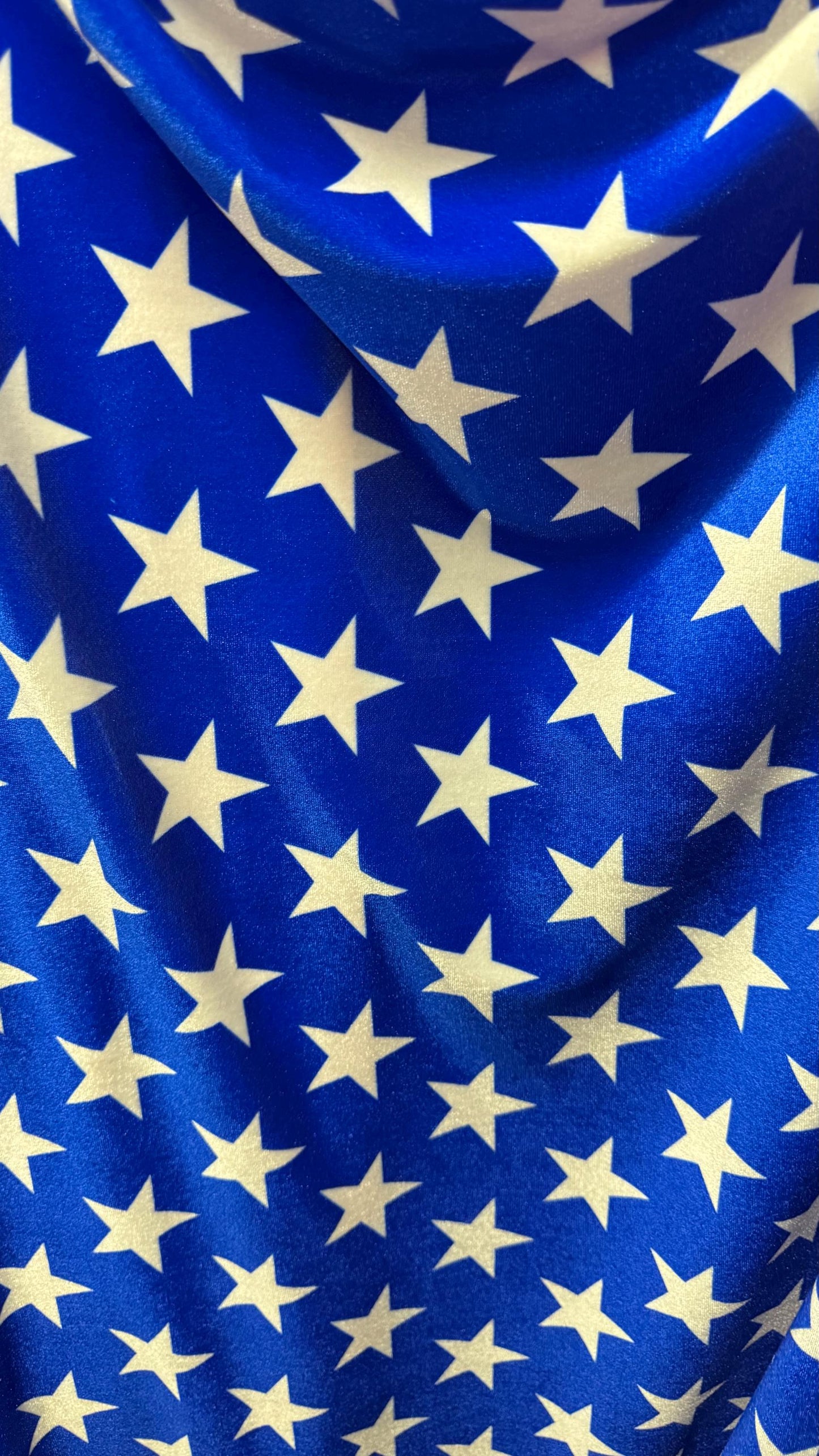 New stars design print on nylon spandex with foggy foil and spandex velvet 4way 58/60" Sold by the YD. Ships worldwide from Los Angeles CA