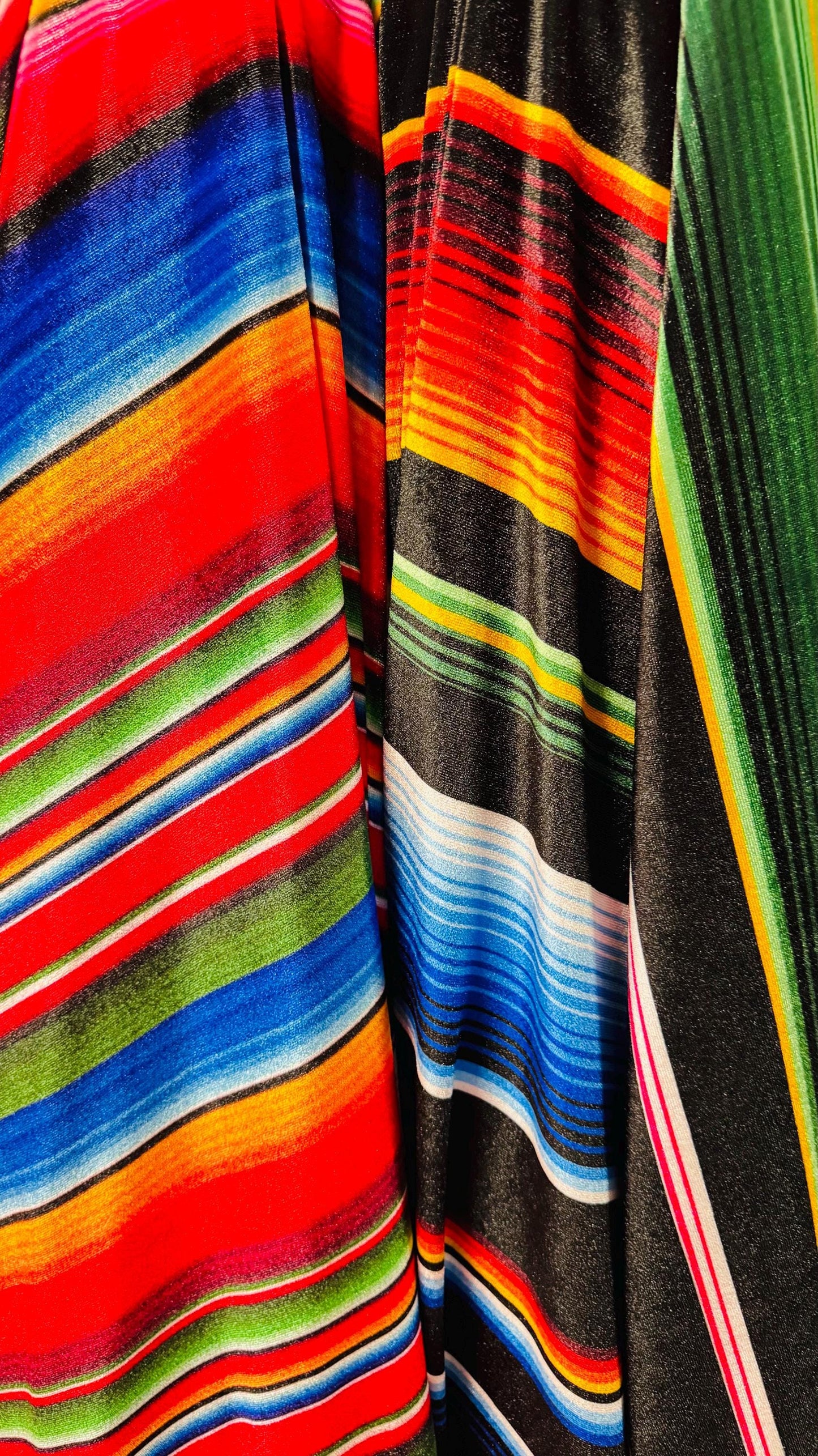 NEW Luxury Zarape design print on great quality of stretch velvet 4-way stretch 58/60” Sold by the YD. Ships Worldwide from Los Angeles CA