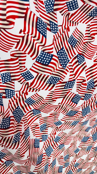 American flag Freedom design print on heavy nylon spandex 4way stretch 58/60" Sold by the YD. Ships worldwide from Los Angeles California US