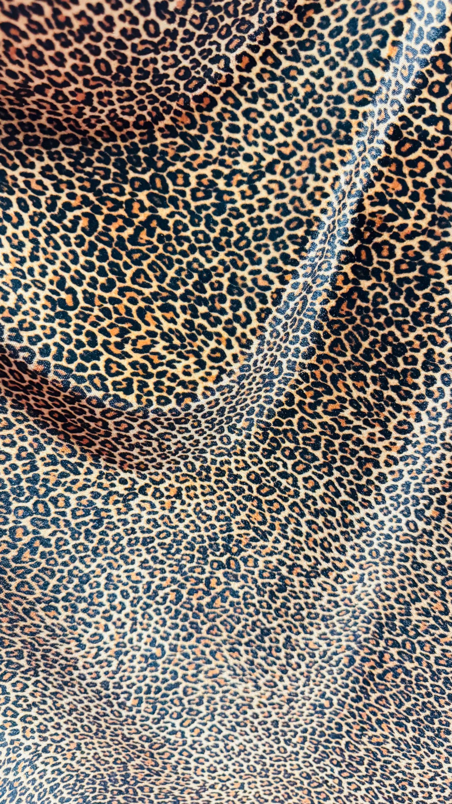 Wild Leopard and Cheetah design small size print on great quality of stretch velvet 4-way stretch 58/60” Sold by the YD. High quality fabric