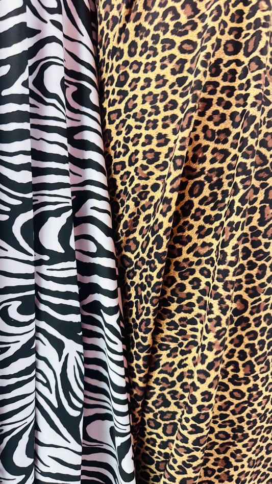 Wild Exotic Animals prints on great quality of nylon spandex 4way stretch 58/60” Sold by the YD. Ships worldwide from Los Angeles California