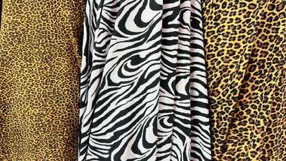 Wild Exotic Animals prints on great quality of nylon spandex 4way stretch 58/60” Sold by the YD. Ships worldwide from Los Angeles California