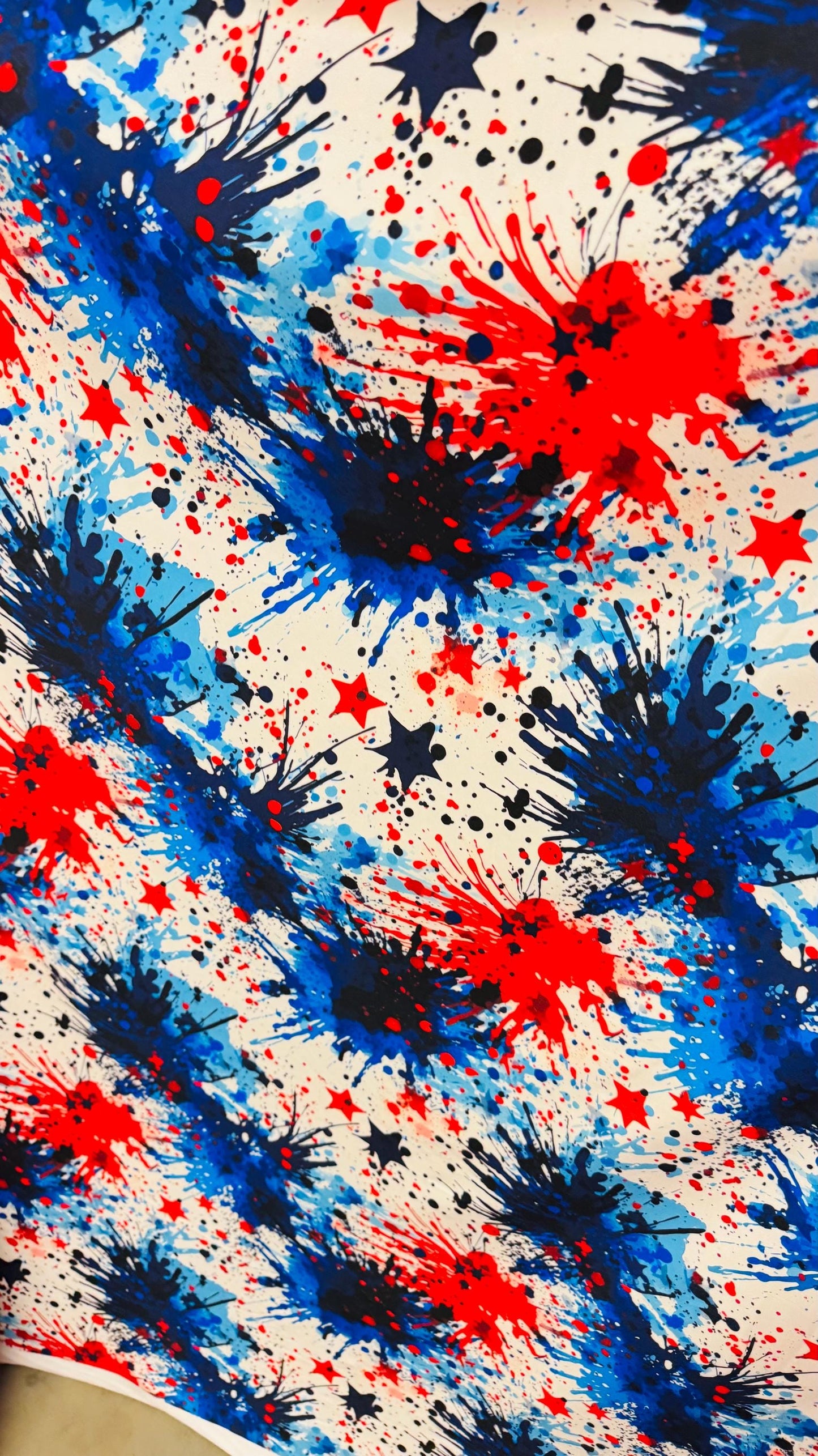 Graffiti Paint Abstract design nylon spandex 4-way stretch 58/60" sold by the YD. Ships worldwide from Los Angeles California USA. High qual