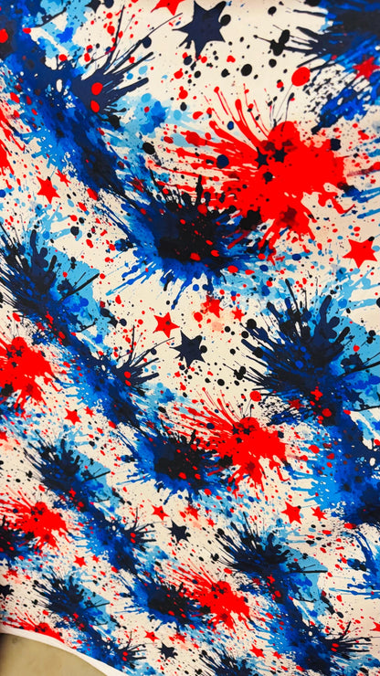 Graffiti Paint Abstract design nylon spandex 4-way stretch 58/60" sold by the YD. Ships worldwide from Los Angeles California USA. High qual