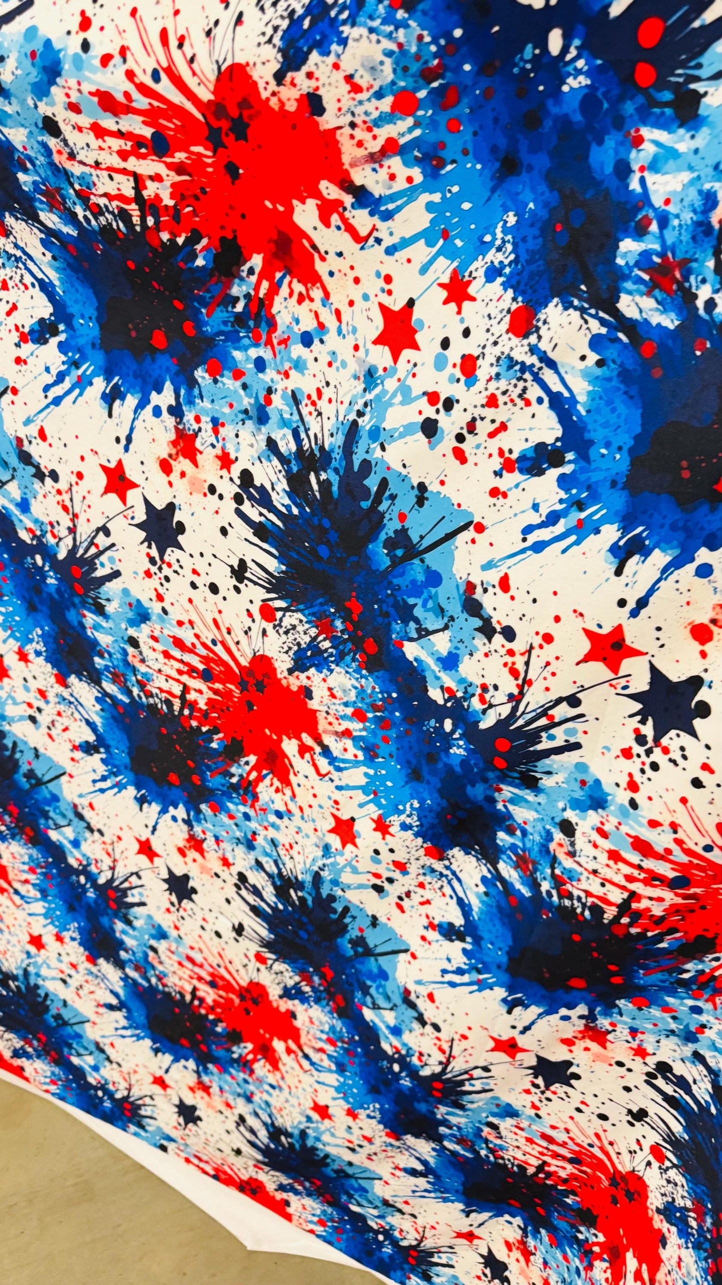 Graffiti Paint Abstract design nylon spandex 4-way stretch 58/60" sold by the YD. Ships worldwide from Los Angeles California USA. High qual