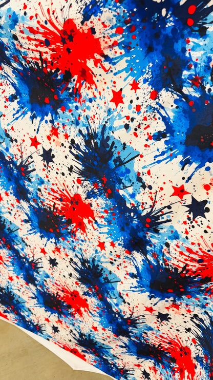 Graffiti Paint Abstract design nylon spandex 4-way stretch 58/60" sold by the YD. Ships worldwide from Los Angeles California USA. High qual