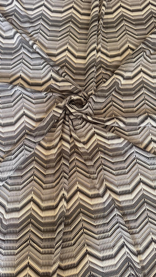 New Lace crochet design Gray Multicolor 2-way stretch 58/60” Sold by the YD. Ships worldwide from Los Angeles California USA