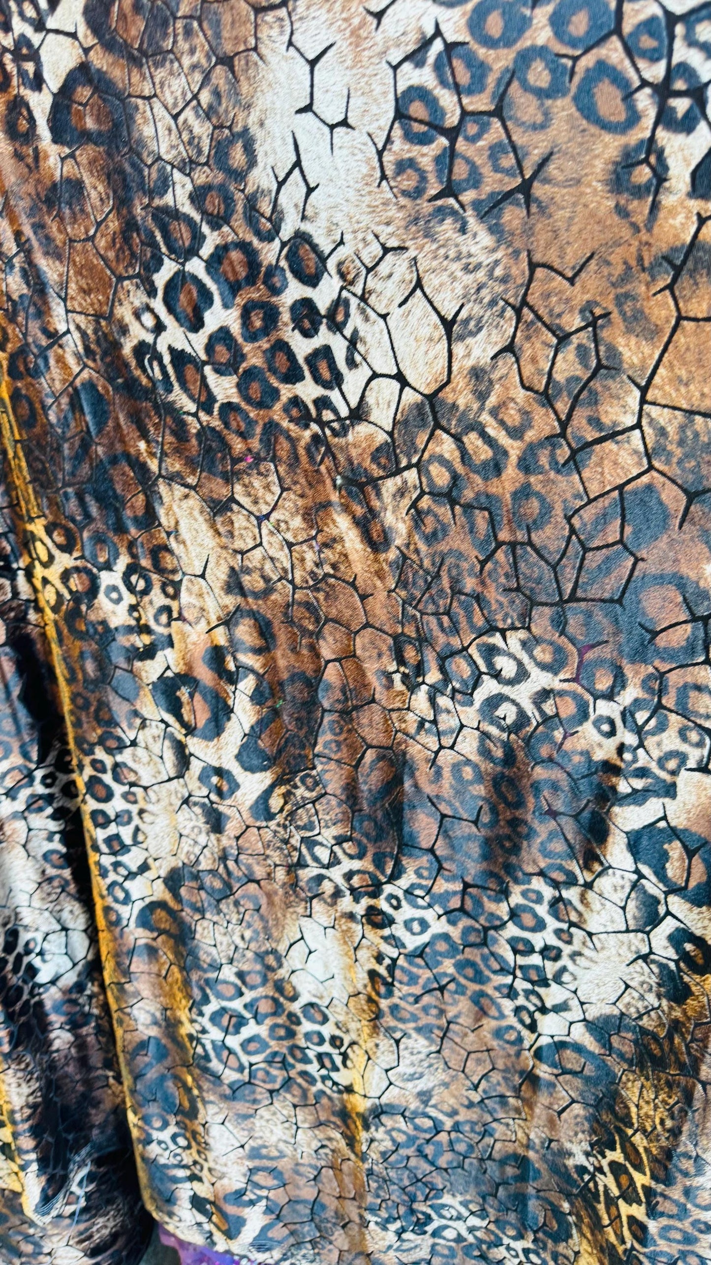 New burnout velvet Exotic Safari design 4way Stretch 58/60" Sold by the YD. Ships worldwide from Los Angeles California USA.