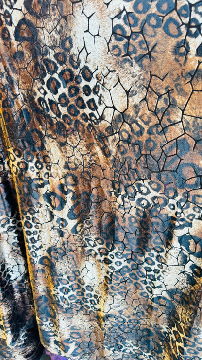 New burnout velvet Exotic Safari design 4way Stretch 58/60" Sold by the YD. Ships worldwide from Los Angeles California USA.