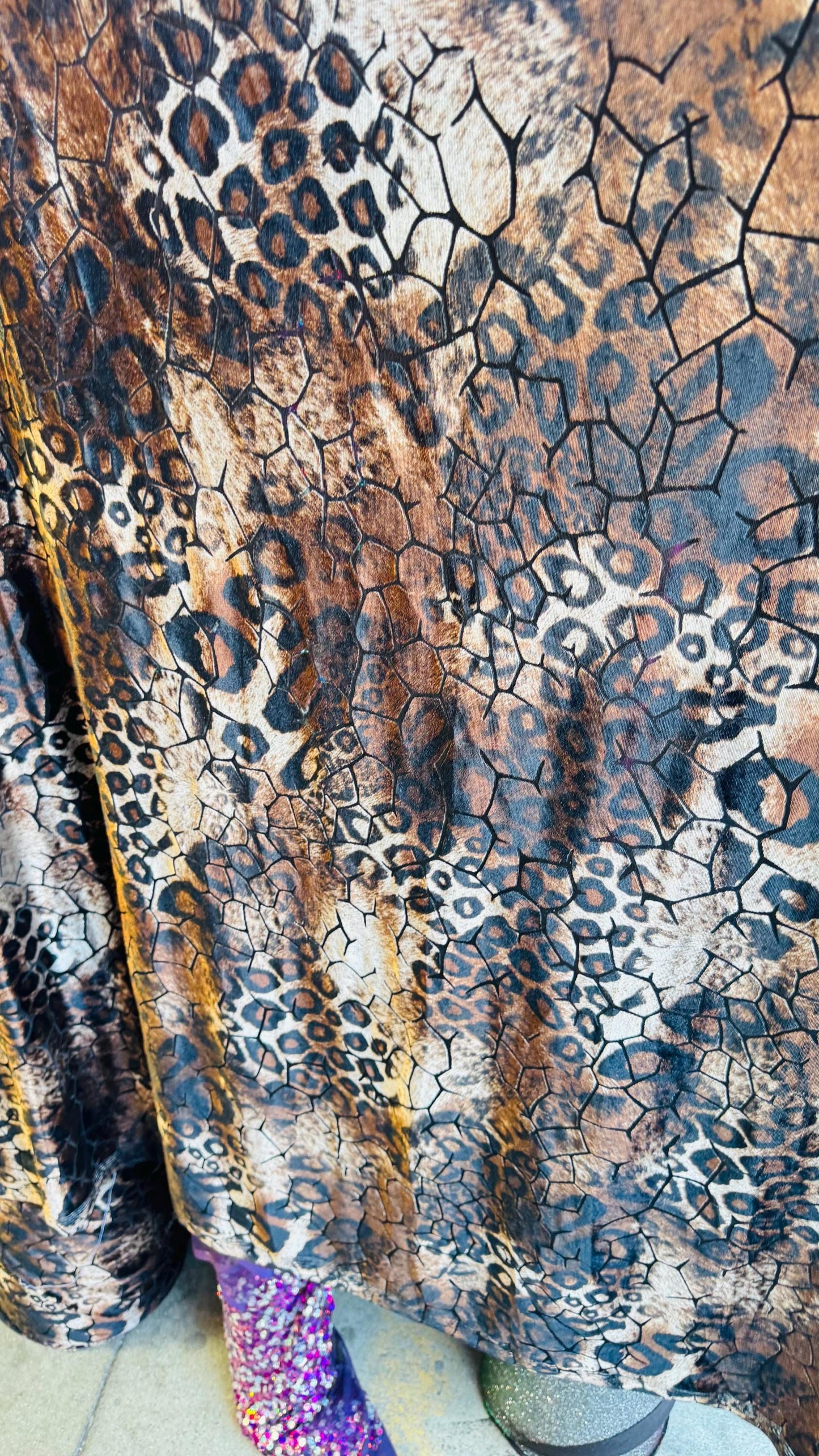 New burnout velvet Exotic Safari design 4way Stretch 58/60" Sold by the YD. Ships worldwide from Los Angeles California USA.