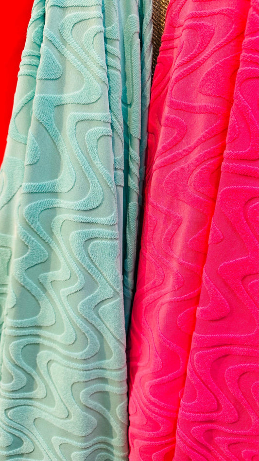 New burnout Spandex Knit Wavy design 4way Stretch 55/57" Sold by the YD. Ships worldwide from Los Angeles California USA.