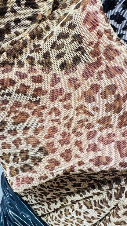 New Cheetah design print on power mesh nylon spandex 4-way stretch 58/60” Sold by the YD. Ships worldwide from Los Ángeles California USA.