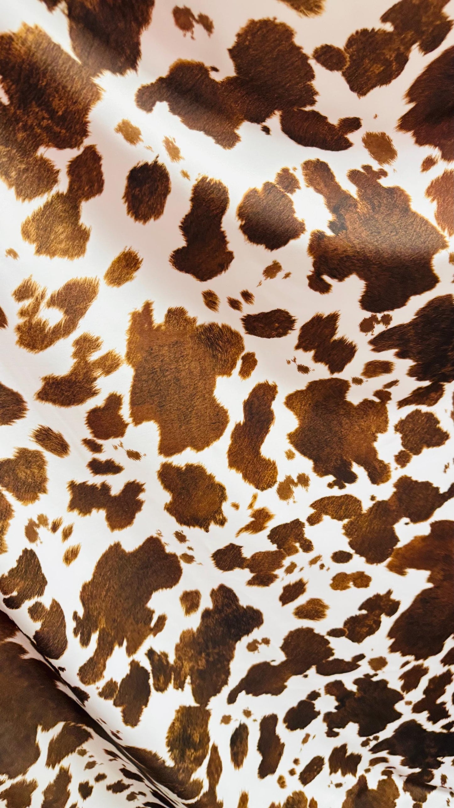 Cow Exotic design white/brown print on great quality of nylon spandex 4-way stretch 58/60” Sold by the YD. Ships Worldwide from Los Angeles