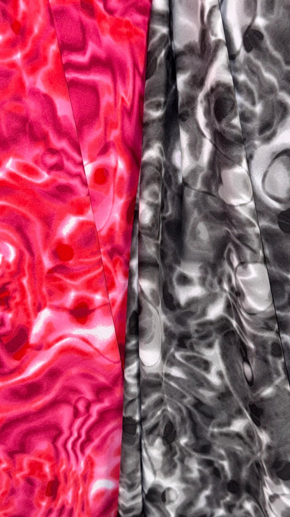 New Modern abstract Magma Lava design multicolor print on best quality of nylon spandex 4-way stretch 58/60” Sold by the YD Ships Worldwide