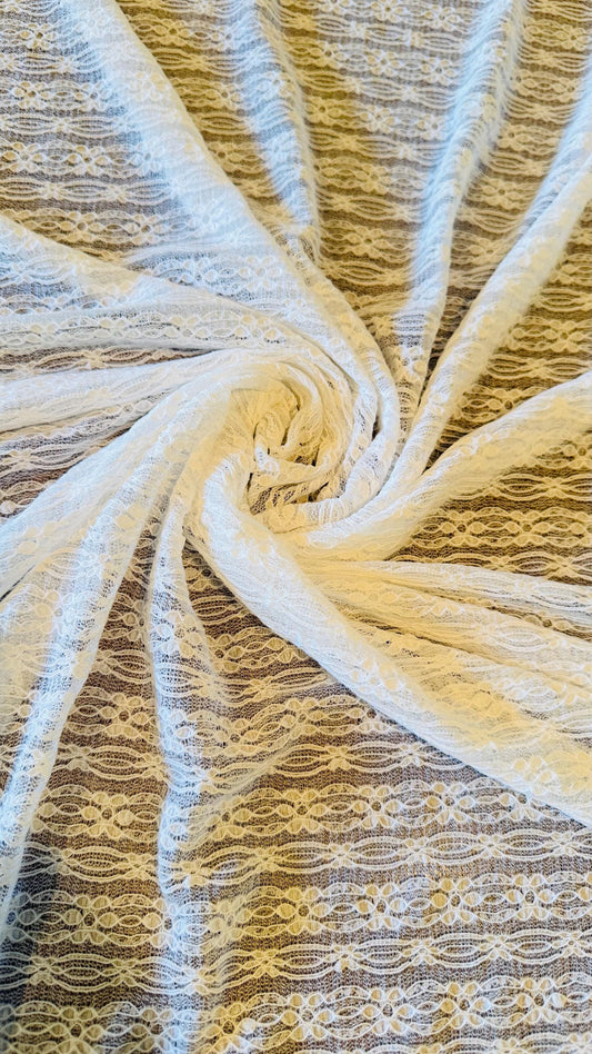 New stretch lace Cecilia France design 4way stretch 58/60" Sold by the YD. Ships worldwide from Los Angeles California USA