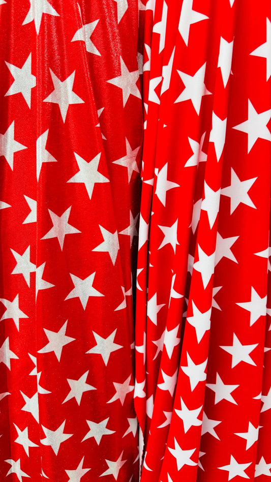 Freedom American Stars design metallic stars design and Starts Nylon design 4-way stretch 58/60” Sold by the YD. High quality fabrics