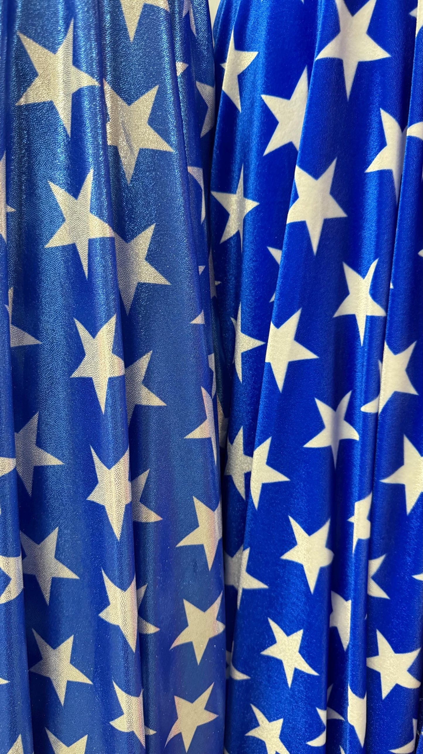 New stars design print on nylon spandex with foggy foil and spandex velvet 4way 58/60" Sold by the YD. Ships worldwide from Los Angeles CA