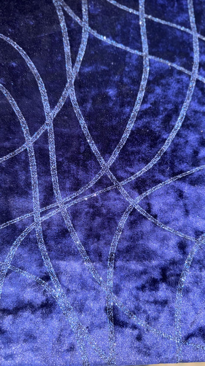 New Selena abstract design stretch velvet with glitter 4way stretch 58/60"Sold by the YD. Ships worldwide from Los Angeles California USA.