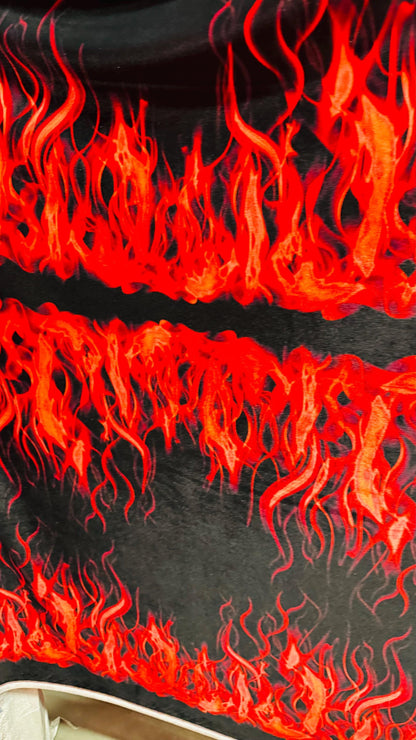 NEW Luxury Flames design print on great quality of stretch velvet 4-way stretch 58/60” Sold by the YD. High quality fabrics