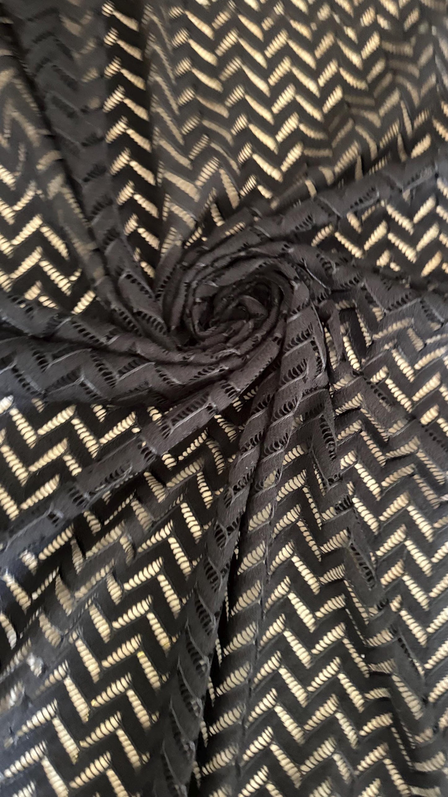 New Lace crochet chevron design 2-way stretch 58/60” Sold by the YD. High quality fabrics by AlexLAFabrics