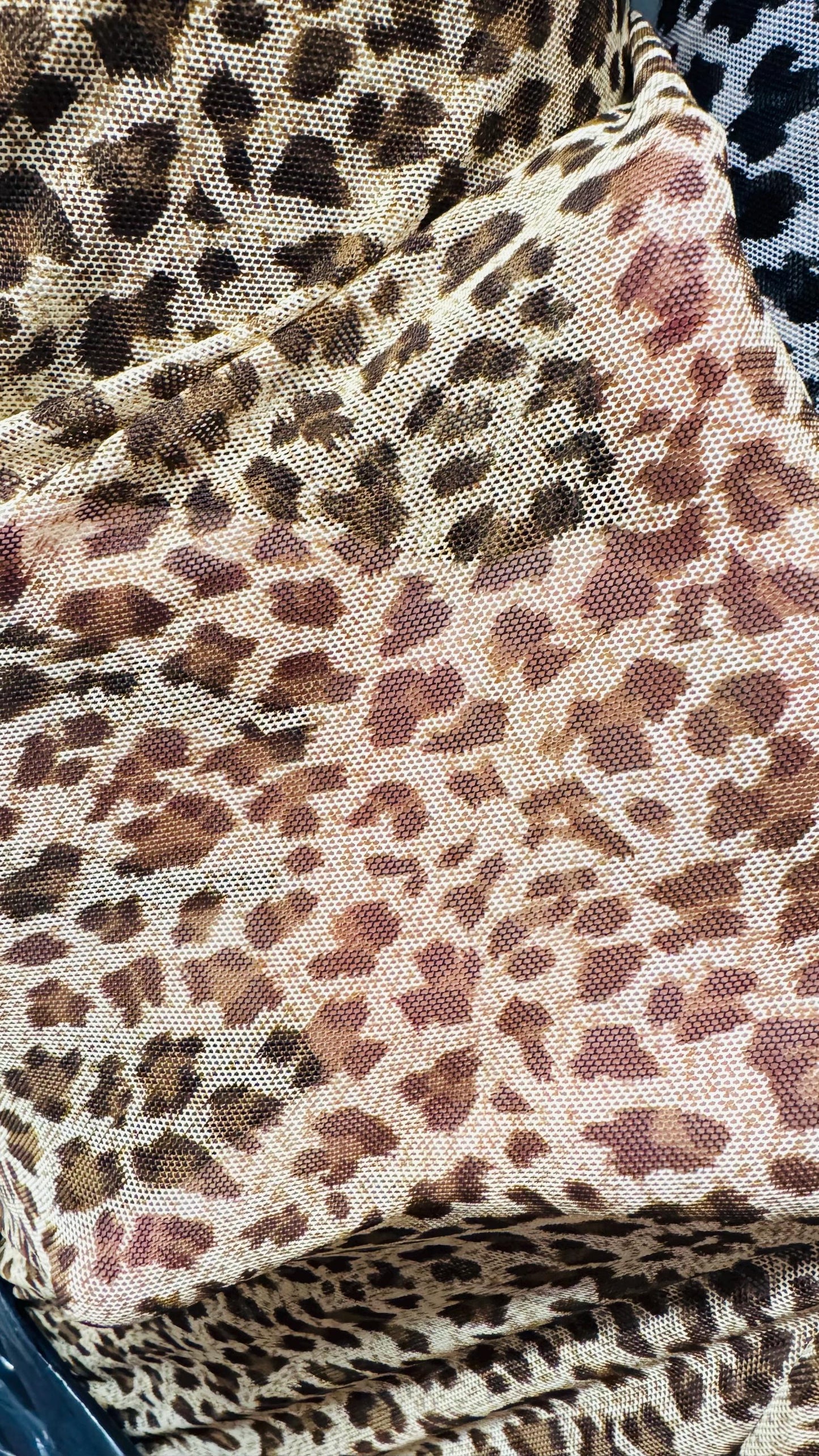 New Cheetah design print on power mesh nylon spandex 4-way stretch 58/60” Sold by the YD. Ships worldwide from Los Ángeles California USA.