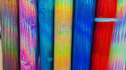 New heavy vinyl Exotic Snake design with iridescent foil all over non stretch 58/60" Sold by the YD. Ships worldwide from Los Angeles CA