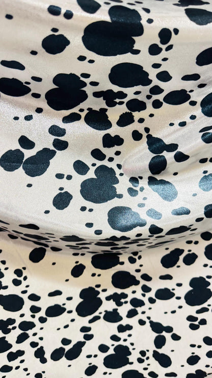 Luxury Dalmatian design on metallic nylon spandex with foggy foil  4-way stretch 58/60” High quality fabrics by AlexLAFabrics