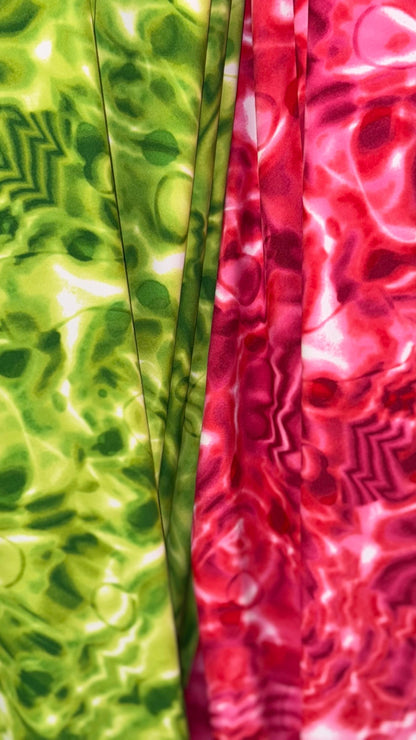 New Modern abstract Magma Lava design multicolor print on best quality of nylon spandex 4-way stretch 58/60” Sold by the YD Ships Worldwide