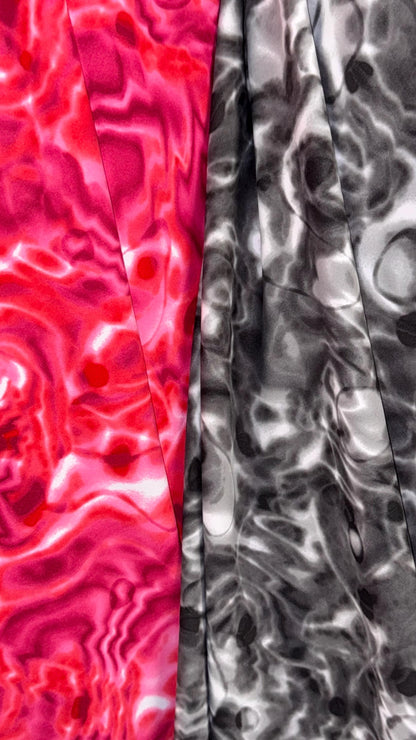 New Modern abstract Magma Lava design multicolor print on best quality of nylon spandex 4-way stretch 58/60” Sold by the YD Ships Worldwide