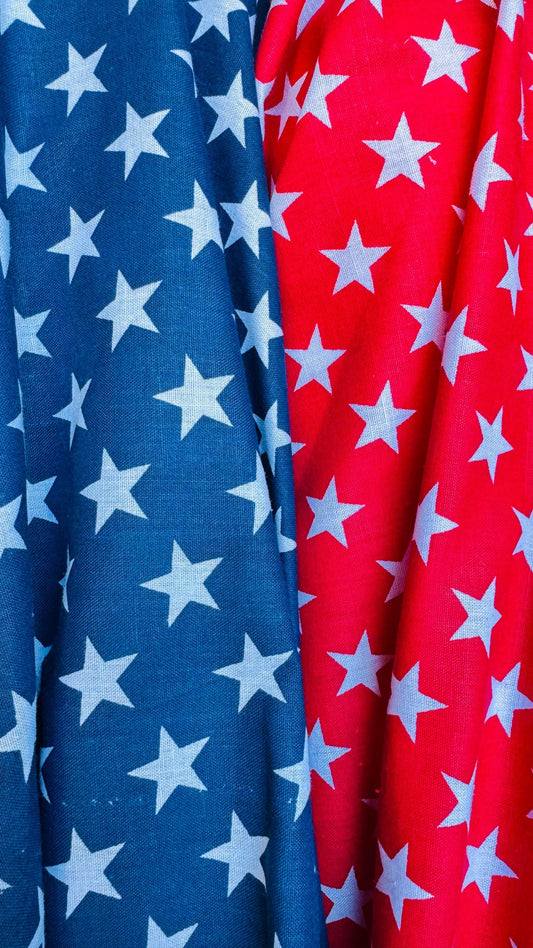Stars Freedom design print on Poly Cotton non stretch  58/60” Sold by the YD. High quality fabrics by AlexLAFabrics