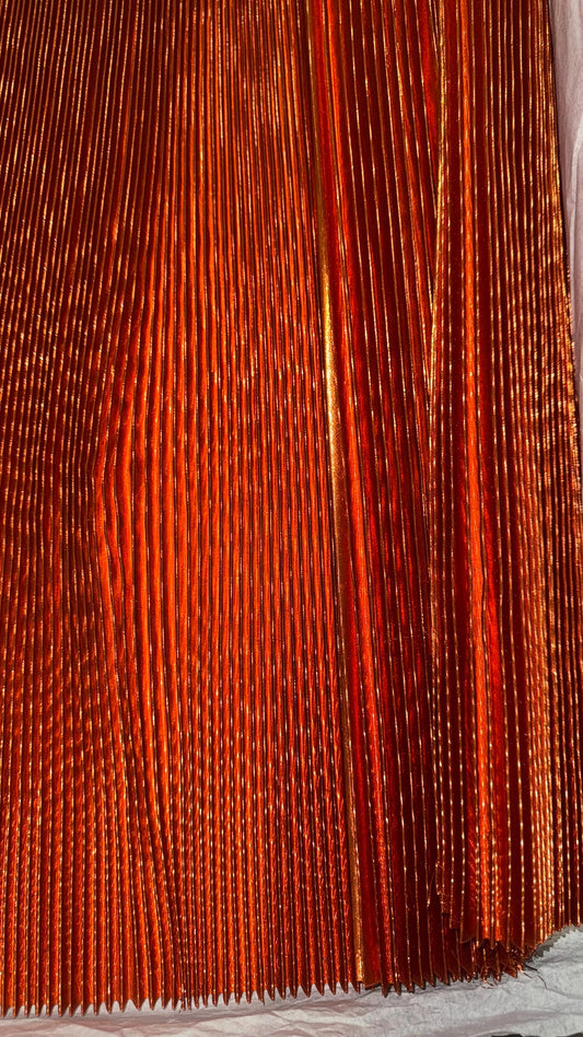Deluxe Accordion 1/2” Metallic pleated lame super shiny fabric 45” Sold by the YD and half YD. Ships worldwide from Los Angeles USA.